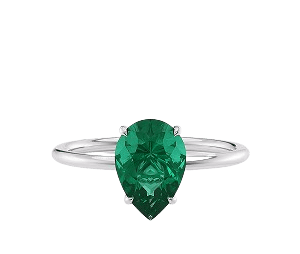 Teardrop Emerald Ring