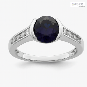 Blue Sapphire Diamond Ring