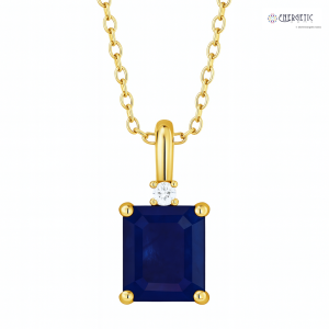 Blue Sapphire Diamond Pendant
