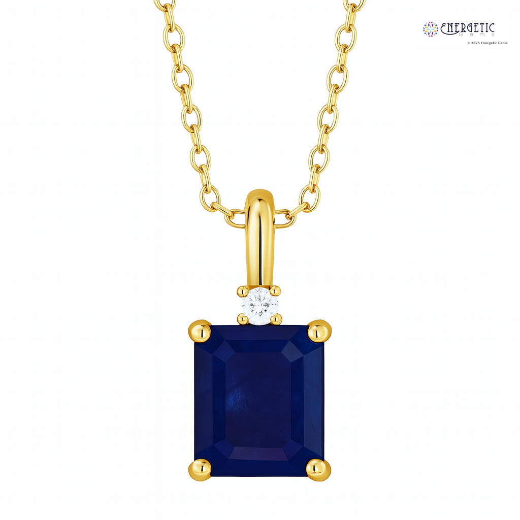 Blue Sapphire Diamond Pendant