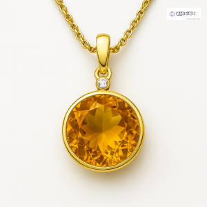 Citrine & Diamond Pendant