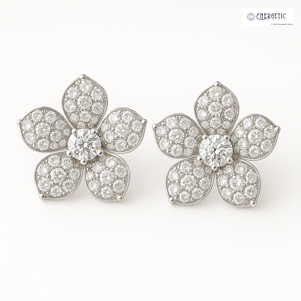 Diamond Flower Earrings