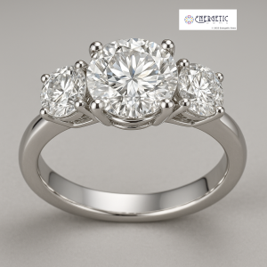 Platinum Three-Stone Diamond Engagement Ring