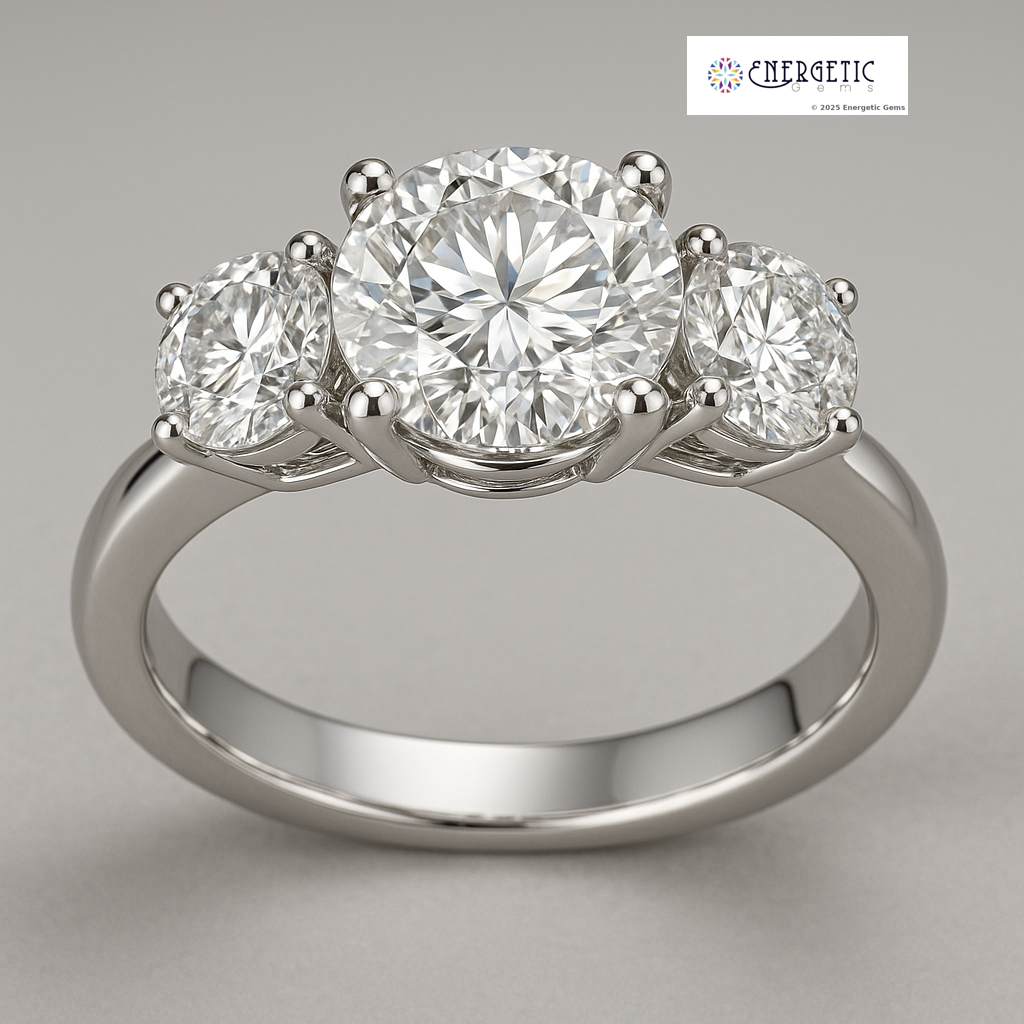 Platinum Three-Stone Diamond Engagement Ring
