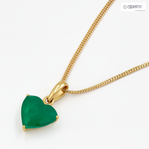 Natural Heart Shaped Emerald Pendant