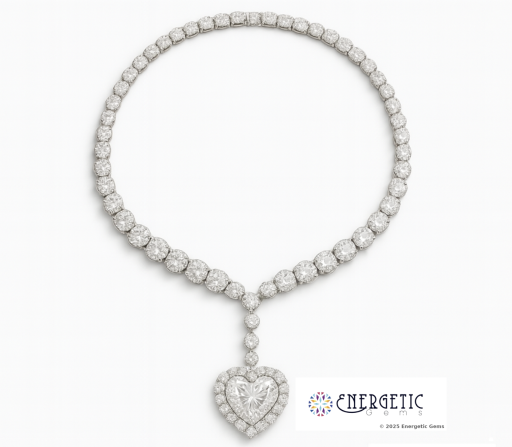 Heart-Shaped Diamond Drop Necklace