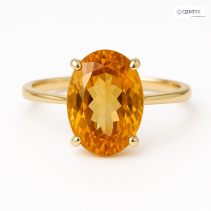 Natural Citrine Oval Cut Ring