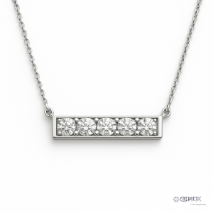 Platinum Diamond Bar Necklace
