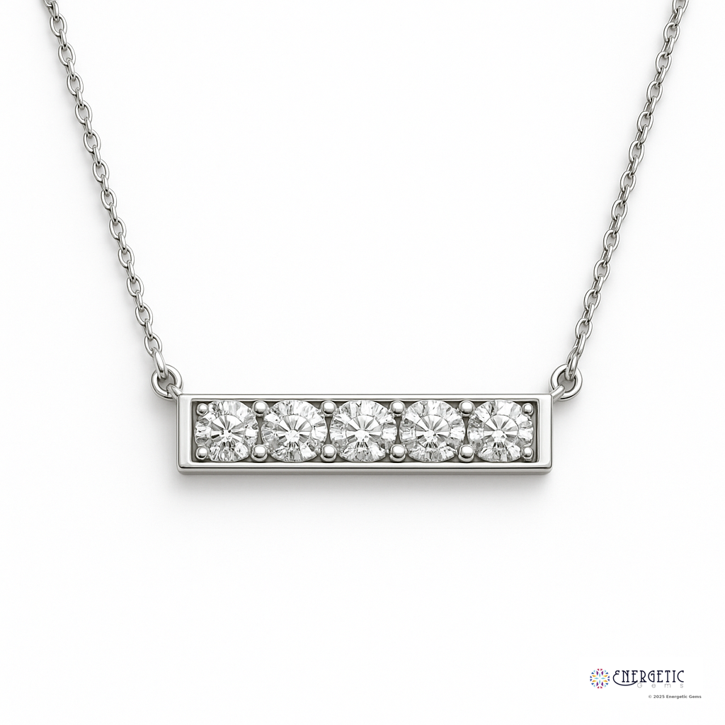 Platinum Diamond Bar Necklace
