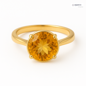 Round Citrine Ring