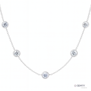 Round Diamond Station Necklace