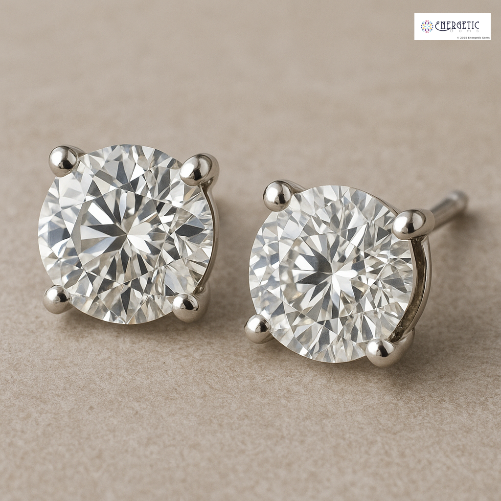 Round Diamond Stud Earrings