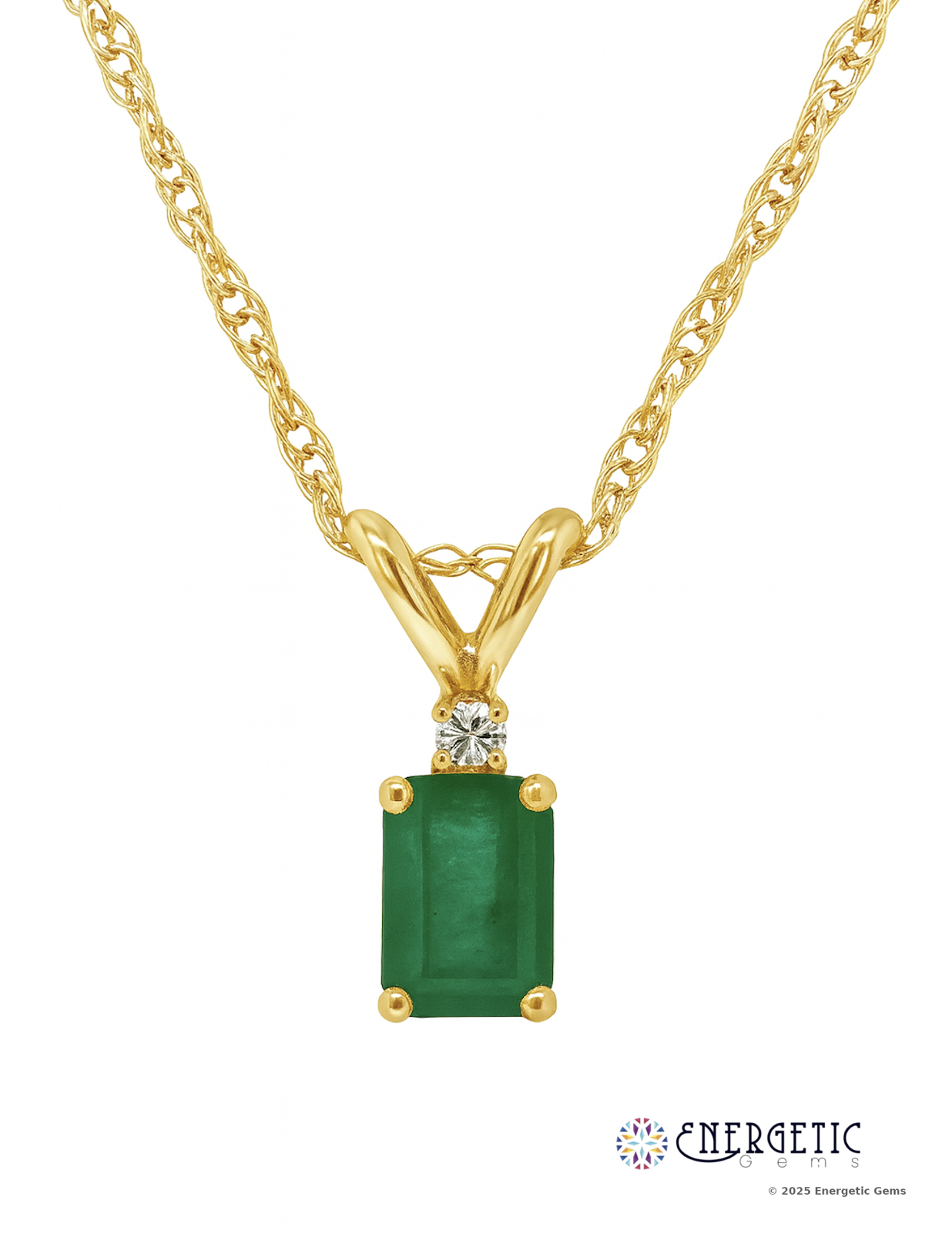 Emerald & Diamond Pendant Necklace