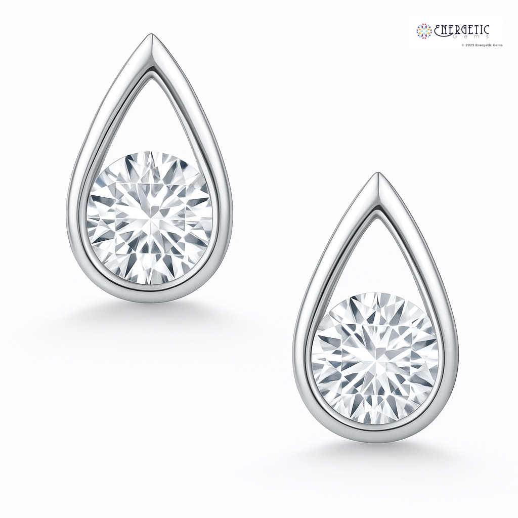 Teardrop Diamond Stud Earrings