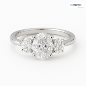 Three-Stone Oval Diamond Ring