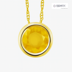 Natural Yellow Sapphire Pendant Necklace