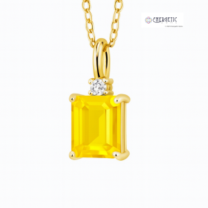 Rectangular Yellow Sapphire Pendant