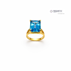 Emerald Cut Blue Topaz Ring