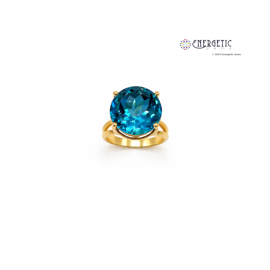 Round Blue Topaz Ring