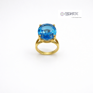 Oval Cut Blue Topaz Ring