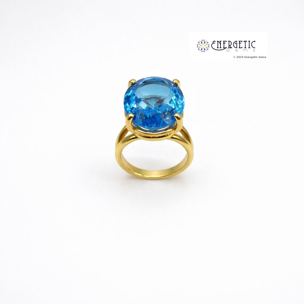Oval Cut Blue Topaz Ring