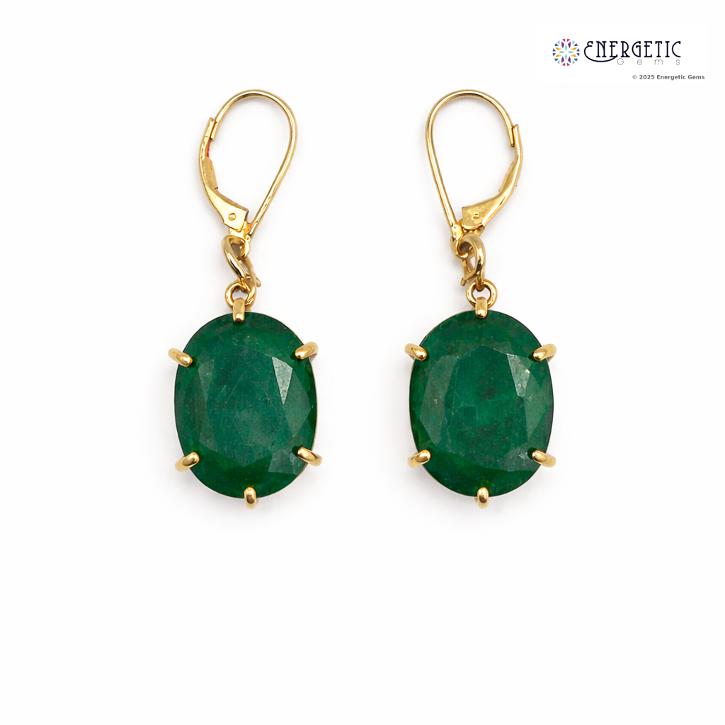 Luxurious Rectangular Cushion Cut Emerald Earrings