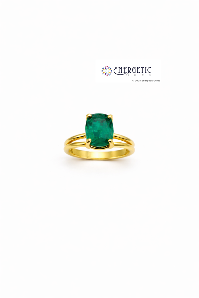 Rectangular Cushion Cut Emerald Ring