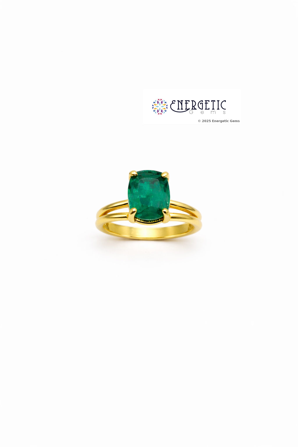 Rectangular Cushion Cut Emerald Ring