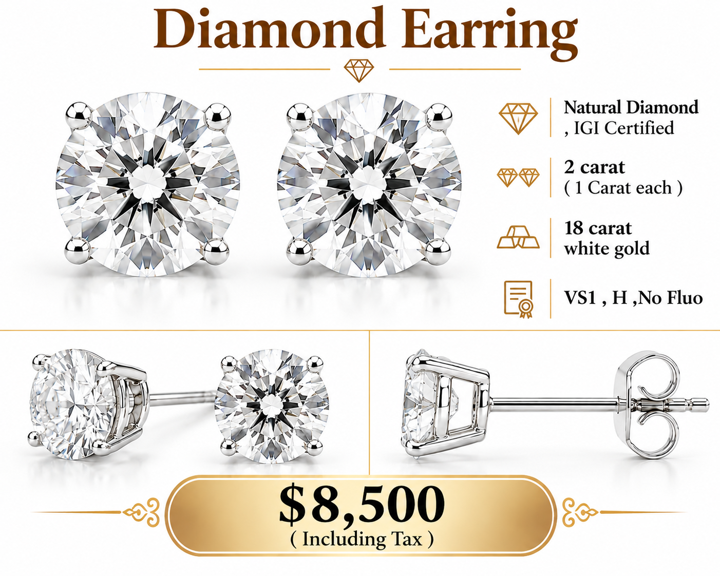 Natural Diamond Earrings