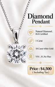 Natural Diamond Pendant – IGI Certified