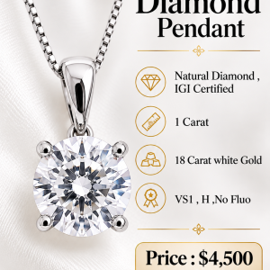 Natural Diamond Pendant – IGI Certified